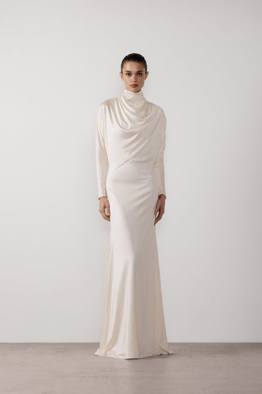 Open-Back Draped Dress