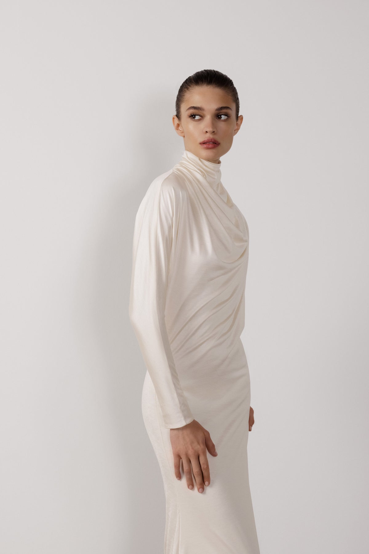 Open-Back Draped Dress