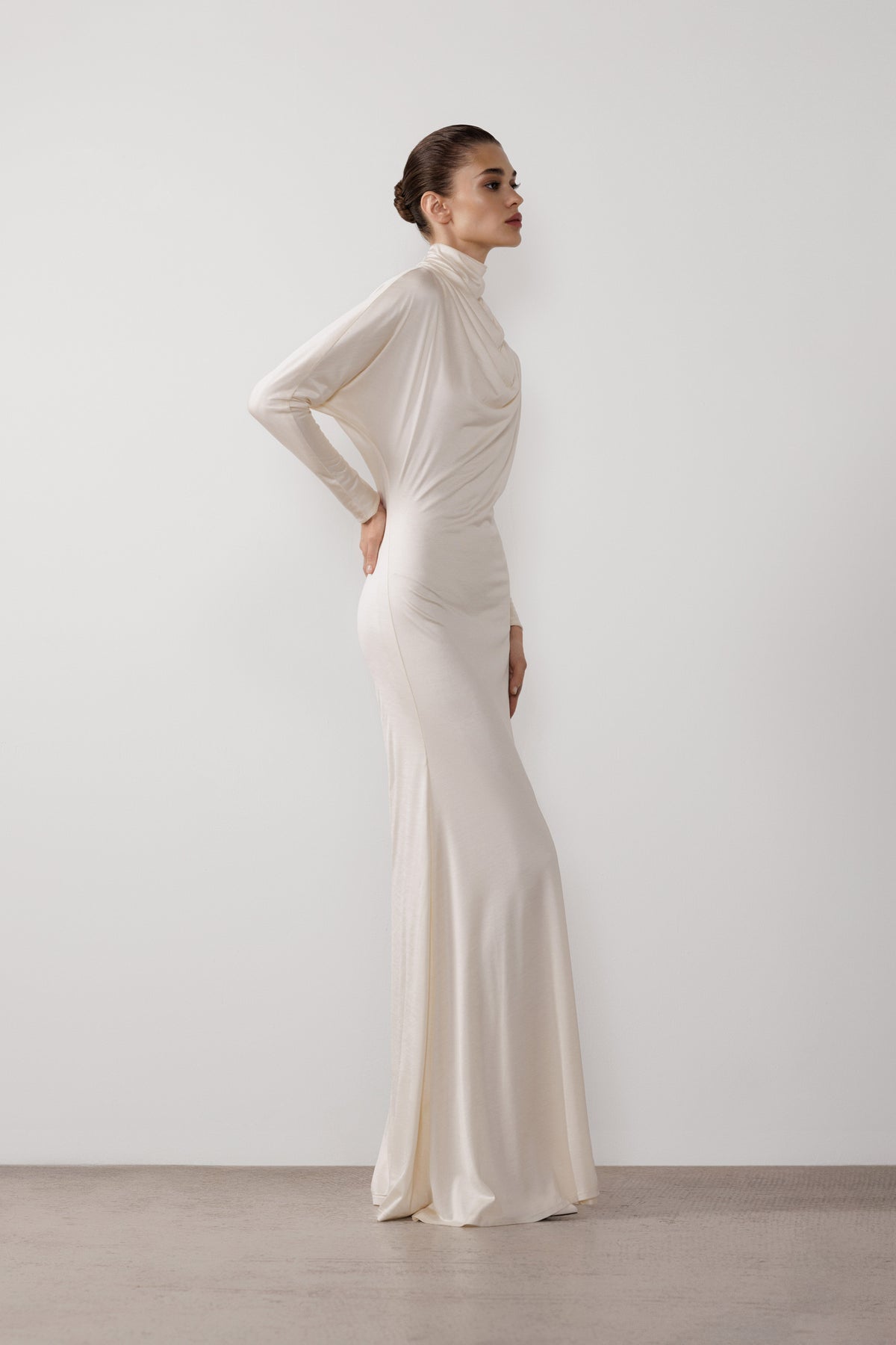 Open-Back Draped Dress